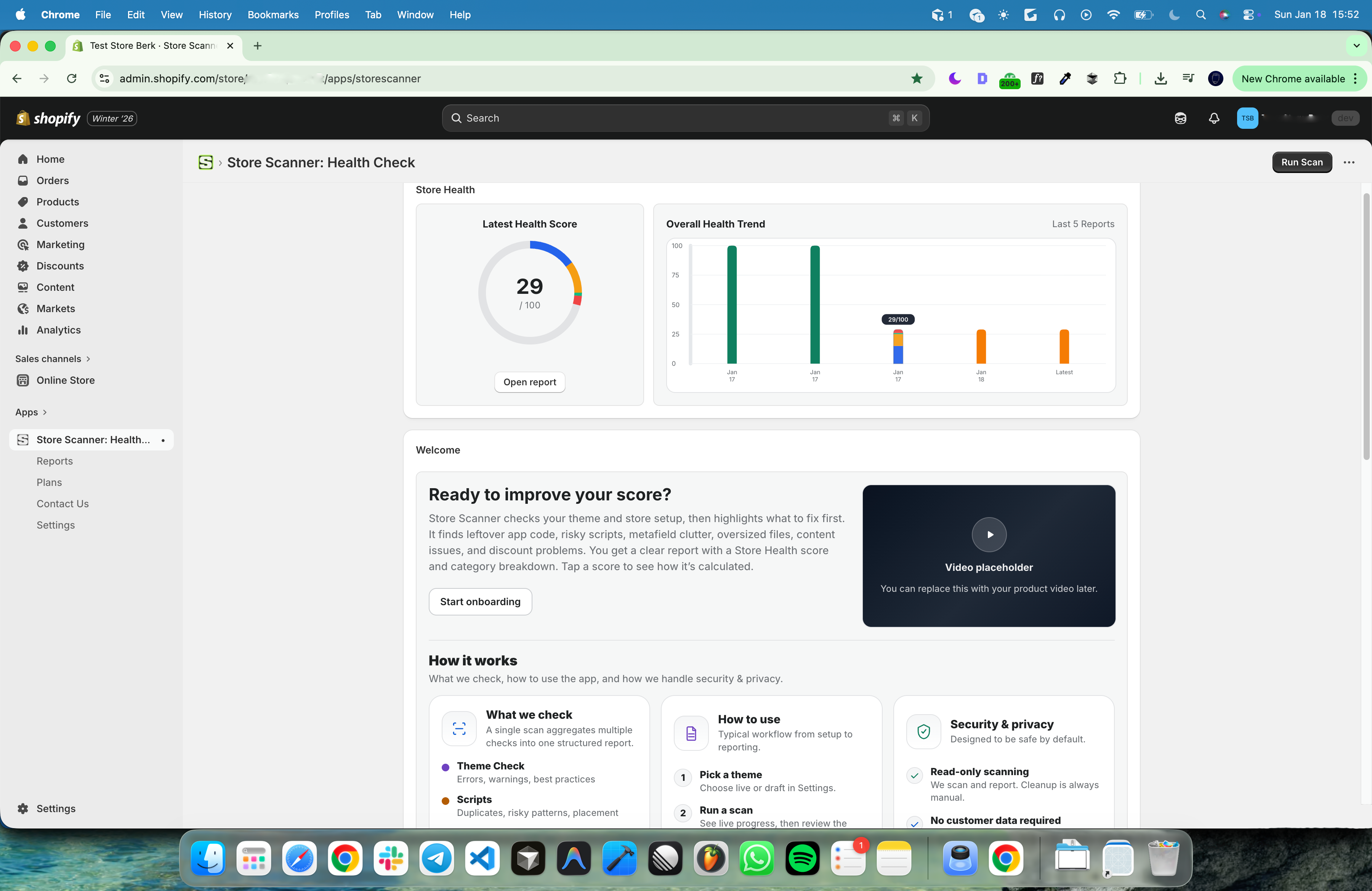 Store Scanner app screenshot (zoomed)